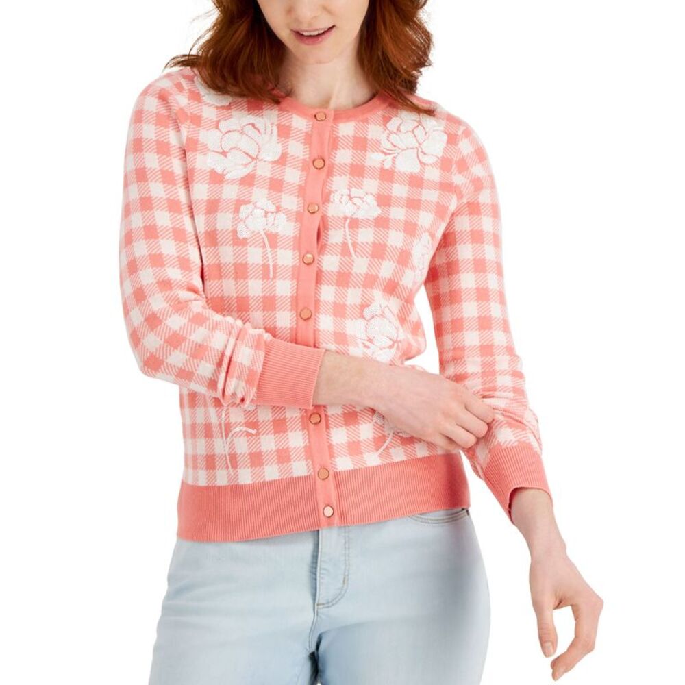 Charter Club Embroidered Yoke Cardigan